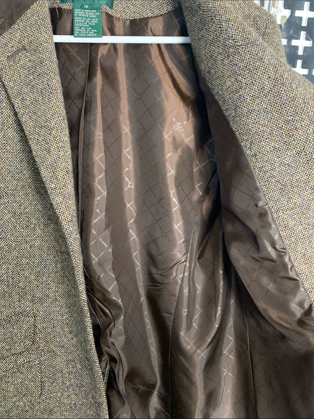 Lauren Ralph Lauren Brown 100% Wool Blazer with Suede Collar - Picture 4 of 7